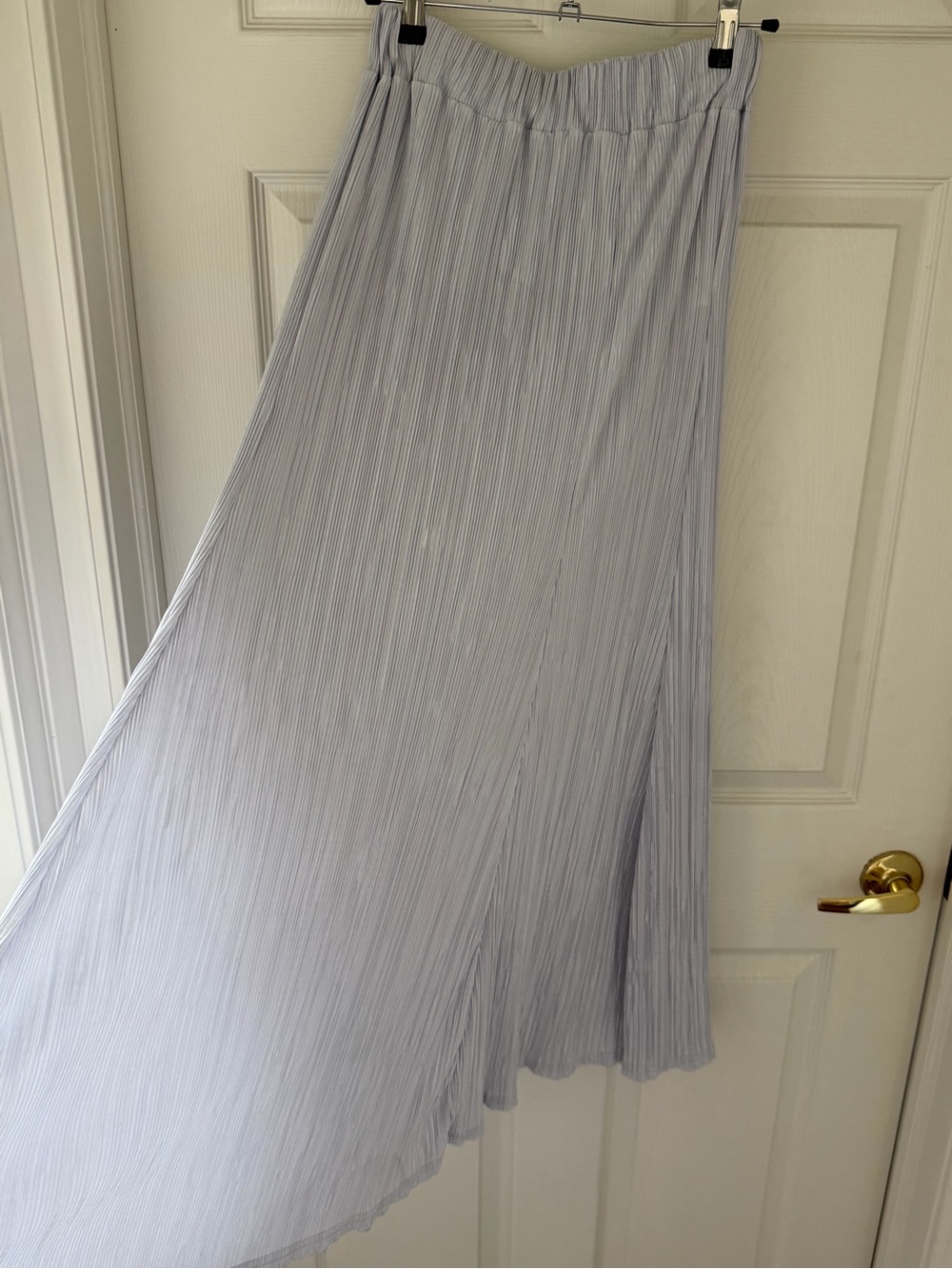 Grey Pleated Maxi Skirt